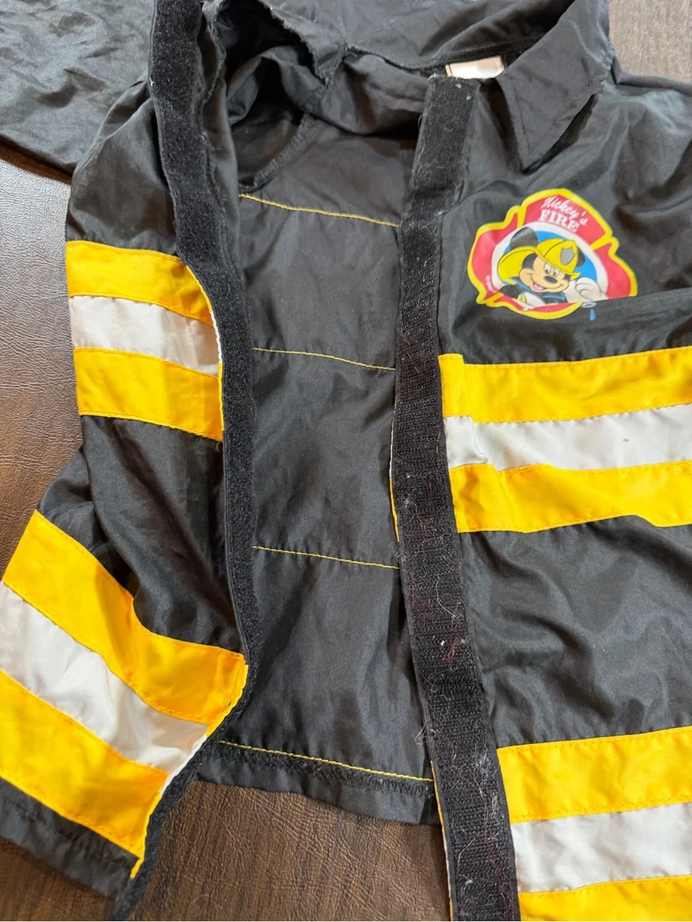 Disney Mickey Mouse Black & Yellow Firefighter Costume with Hat Sz XS